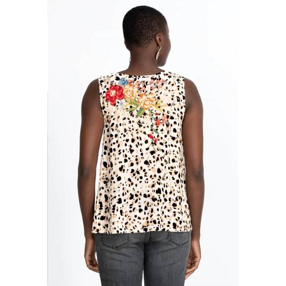 NEW JOHNNY WAS josephine velvet swing tank in multi - Picture 3 of 3